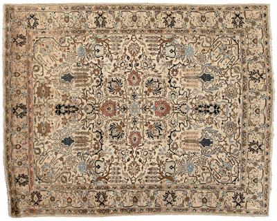 Tabriz rug, repeating floral and