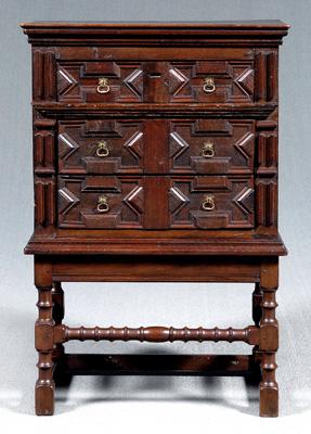 Early English oak chest on frame  91210