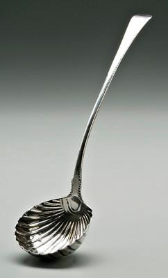George III English silver ladle,