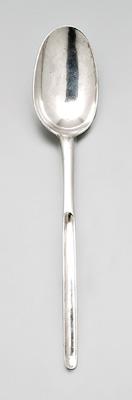 English silver marrow scoop, oval