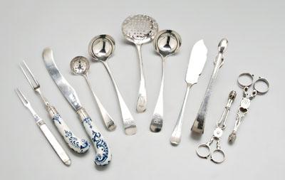 Eleven English silver items: two