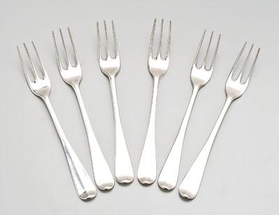 Set of six Irish silver forks  9122d