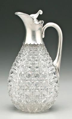 English silver mounted decanter,