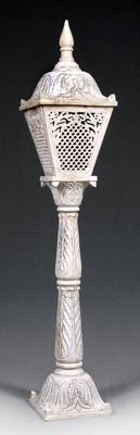 Carved marble torchere floral 9124e