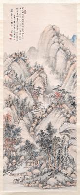 Chinese hanging scroll, ink and