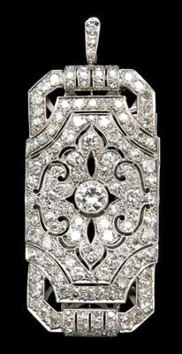 Vintage diamond platinum brooch  912c5