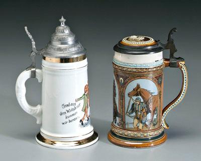 Two German steins half liter with 912e5