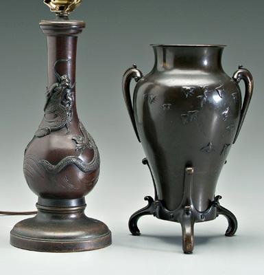 Two Japanese bronze vases one 912fc