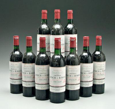 10 bottles 1982 red Bordeaux wine  91311