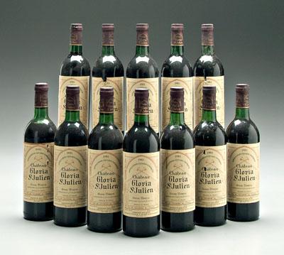 12 bottles 1981 red Bordeaux wine  91314