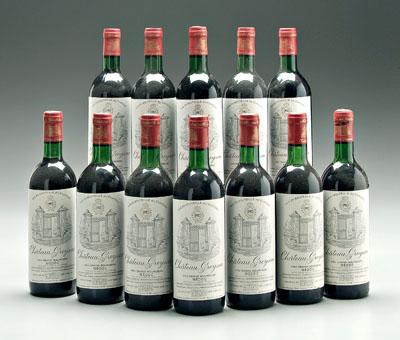 12 bottles 1982 red Bordeaux wine, Chateau