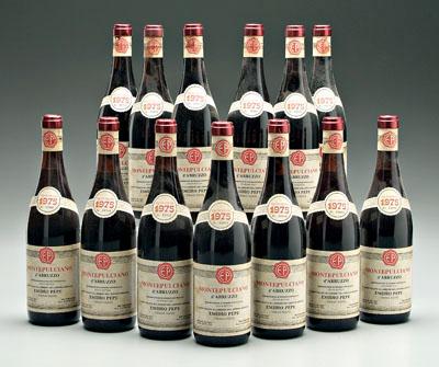 13 bottles 1975 Italian red wine, Montepulciano