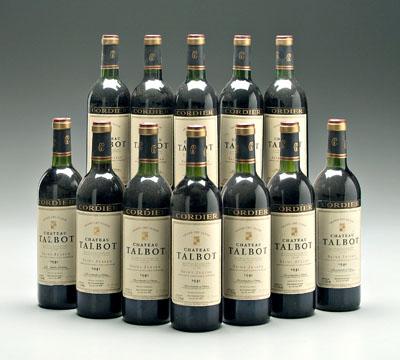 12 bottles 1981 red Bordeaux wine, 1981