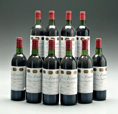 10 bottles 1982 red Bordeaux wine  91337