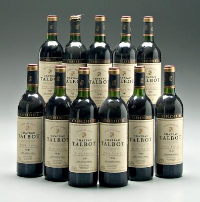 11 bottles 1981 red Bordeaux wine, Chateau