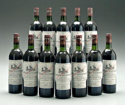 12 bottles 1981 red Bordeaux wine  9133b