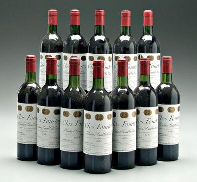 12 bottles 1982 red Bordeaux wine,