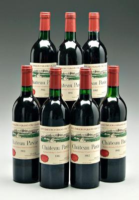 Seven bottles 1982 red Bordeaux wine,