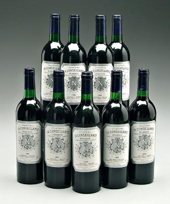 Nine bottles 1982 red Bordeaux