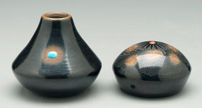 Two San Ildefonso pots: one finely