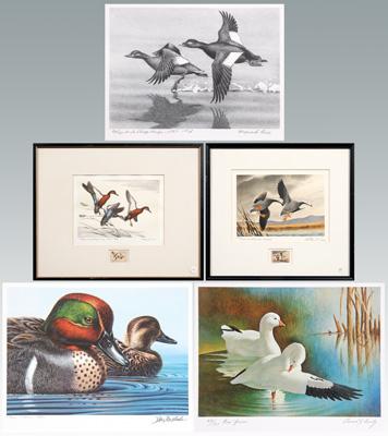 Five Federal duck stamp prints,