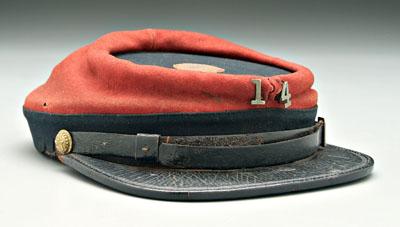 Civil War kepi, red fabric with