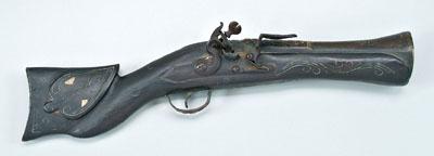 Flintlock blunderbuss, carved and