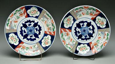 Pair Japanese Imari chargers central 9105a