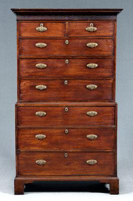 Chippendale mahogany chest on chest  9106e