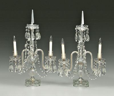 Pair crystal lamps: candle style