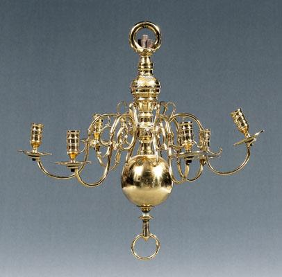 Queen Anne style brass chandelier  9107d