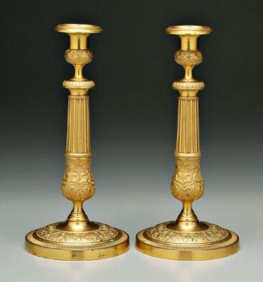 Pair Louis XVI brass candlesticks  91096