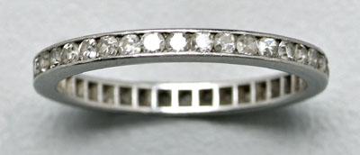 Diamond and platinum eternity ring,