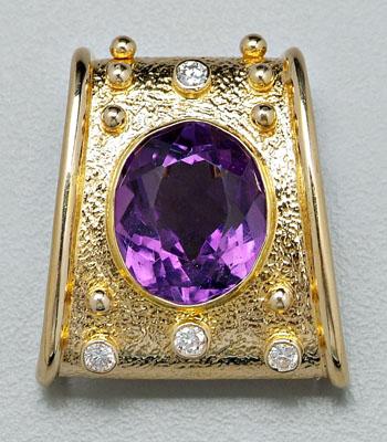 Diamond and amethyst slide pendant  910de