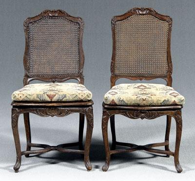 Pair provincial Louis XV side chairs: