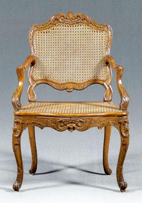 Louis XV carved beechwood fauteuil 910e1