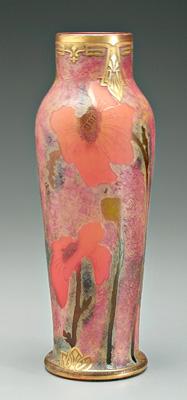 Art glass vase acid cut back with 9110b