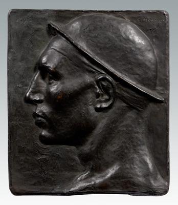 Bronze relief plaque, Meunier,