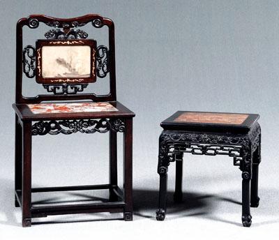 Chinese rosewood chair and stand  91127