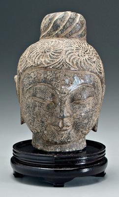 Chinese stone Buddha head Tang 9112a