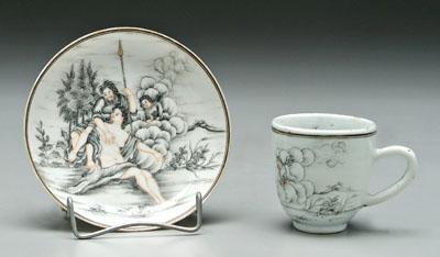 Chinese export cup and saucer, porcelain