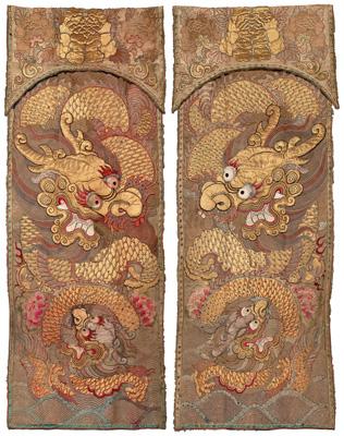 Two embroidered Chinese hangings  9113a