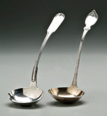 Two coin silver ladles reeded 91140