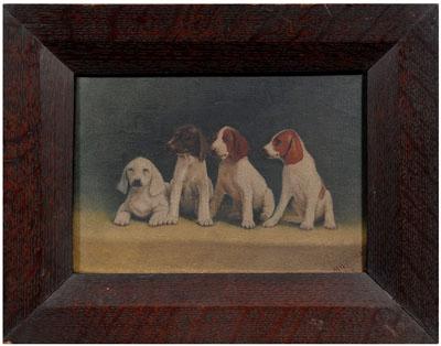 Painting of puppies four puppies 91146