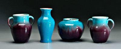 Four pieces Pisgah Forest pottery: vase