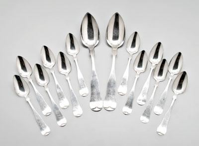 14 Cogswell coin silver spoons: