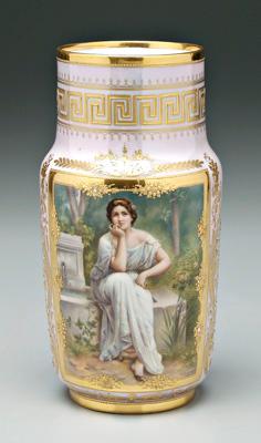 Royal Vienna porcelain vase, figure