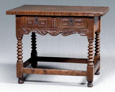 Italian Baroque carved walnut table  911c4