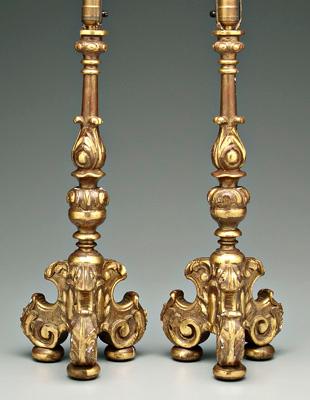 Pair Italian Baroque style lamps:
