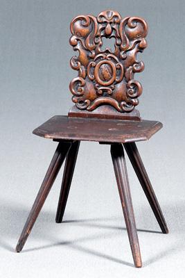 Continental carved walnut brettstuhl 911d6